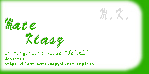 mate klasz business card